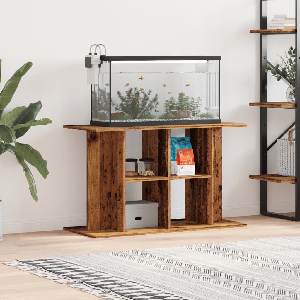 akvariebord 100x40x60 cm konstrueret træ antikt trælook billede