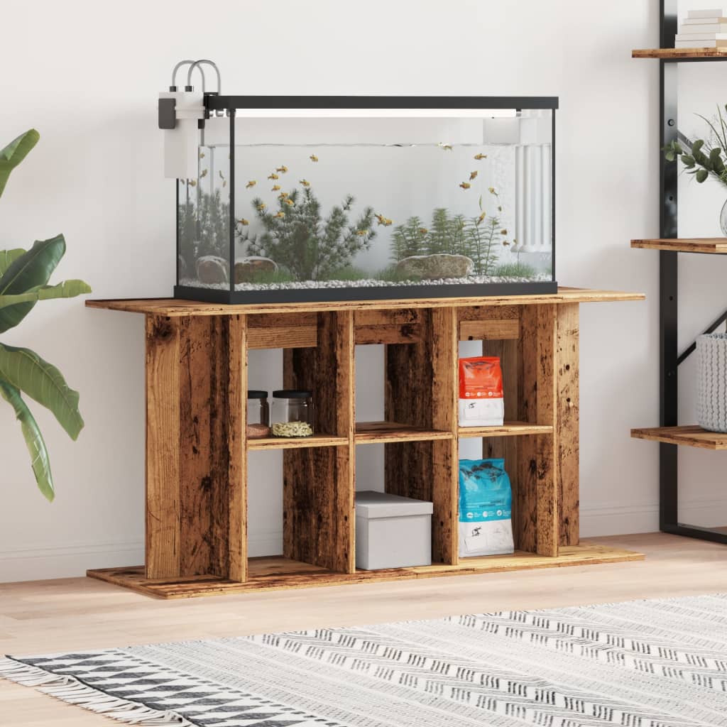 akvariebord 120x40x60 cm konstrueret træ antikt trælook billede