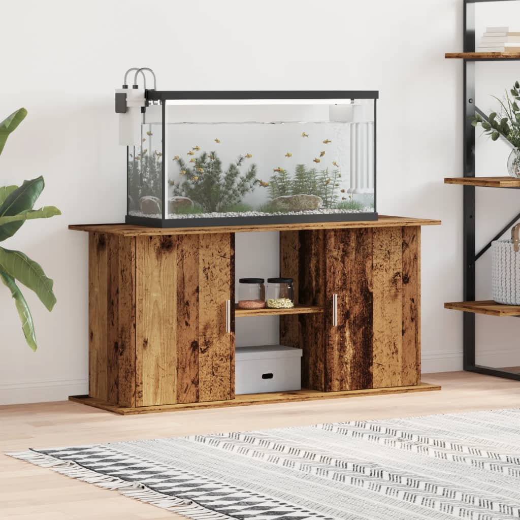 akvariebord 121x41x58 cm konstrueret træ antikt trælook billede