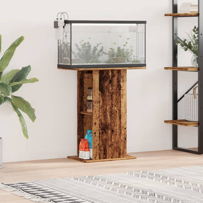 akvariebord 36x60,5x72,5 cm konstrueret træ antikt træ