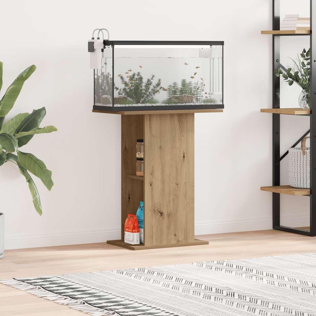 akvariestativ håndlavet eg 36x60,5x72,5 cm konstrueret træ billede