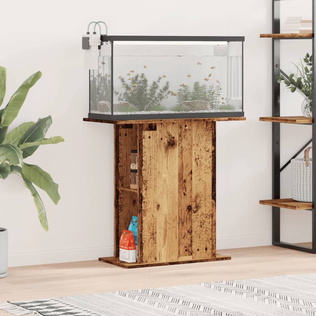 Akvariestativ i gammelt trælook 36 × 75 × 72,5 cm - konstrueret træ
