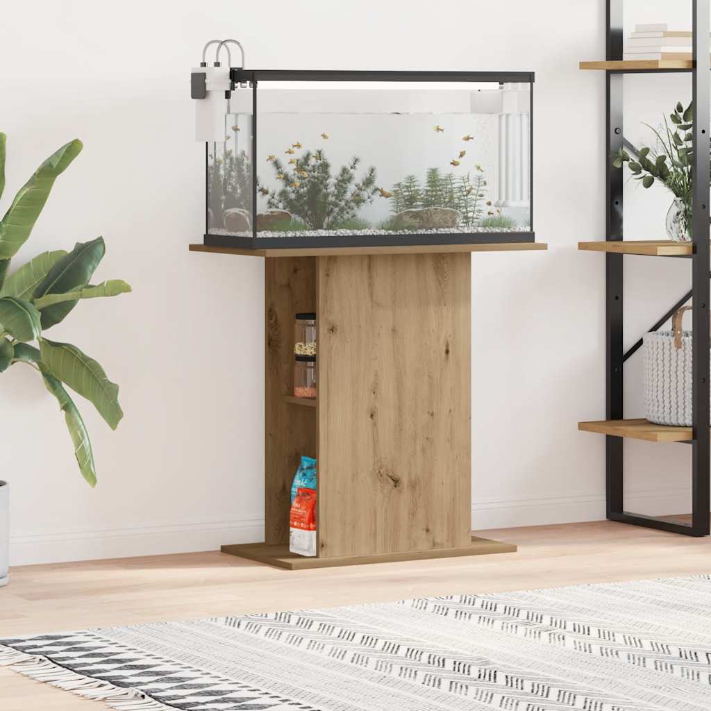 akvariestativ håndlavet eg 36x75x72,5 cm konstrueret træ billede