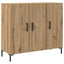 skab 90x34x80 cm konstrueret træ egetræsfarve