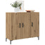 skab 90x34x80 cm konstrueret træ egetræsfarve