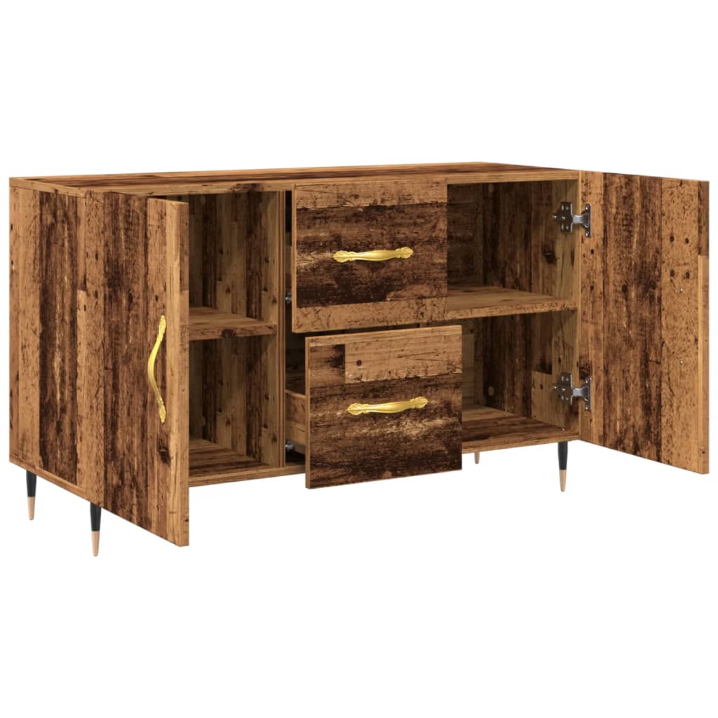 skænk 100x36x60 cm konstrueret træ gammelt træ-look