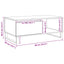 sofabord 90x50x36,5 cm konstrueret træ kunsteg