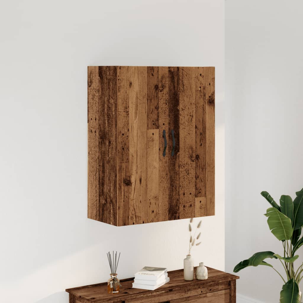 vægskab 69,5x34x90 cm konstrueret træ gammelt træ-look