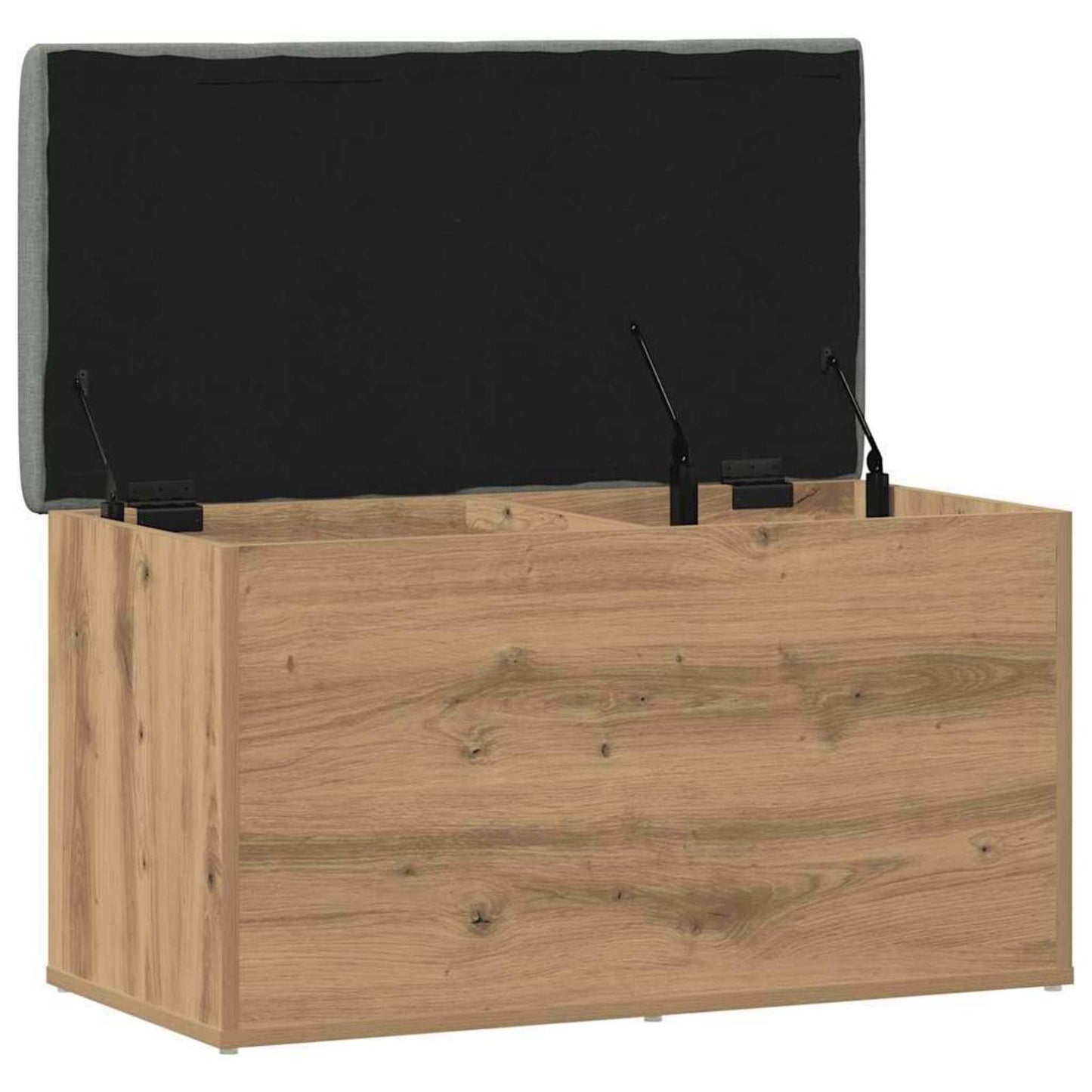 opbevaringsbænk håndlavet eg 82x42x45 cm konstrueret træ