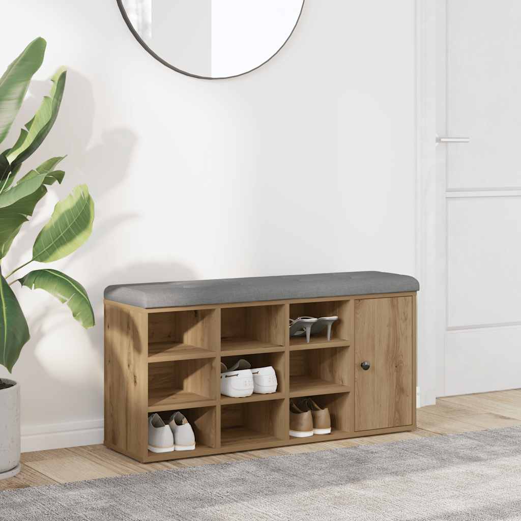 skobænk 102x32x50 cm konstrueret træ kunsteg