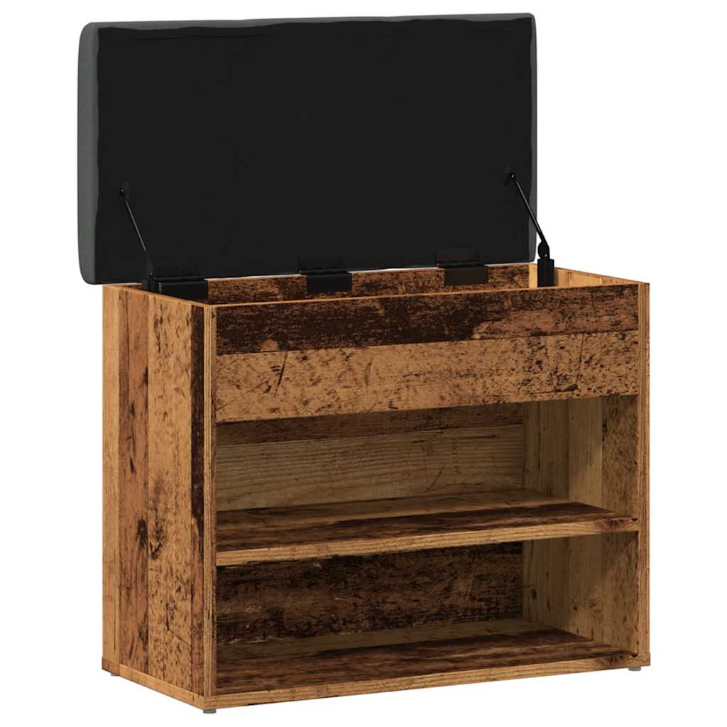 skobænk 62x32x50 cm konstrueret træ antikt træ