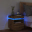 sengebord med LED-lys 40x39x48,5 cm kunsteg