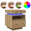 sengeborde 2 stk. med LED-lys 40x39x48,5 cm kunsteg