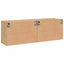 væghængte tv-borde 2 stk. 80x30x41 cm egetræsfarve
