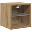 væghængte tv-borde 2 stk. med LED-lys 30x28,5x30 cm artisan eg