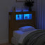 sengegavl m. LED-lys 100x18,5x103,5 cm konstrueret træ kunsteg