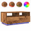 sofabord med LED-lys 90x49x40 cm gammelt trælook