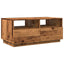 sofabord med LED-lys 90x49x40 cm gammelt trælook