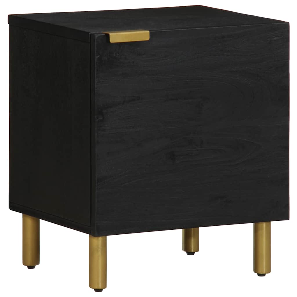 sengebord 40x33x46 cm massivt mangotræ sort billede