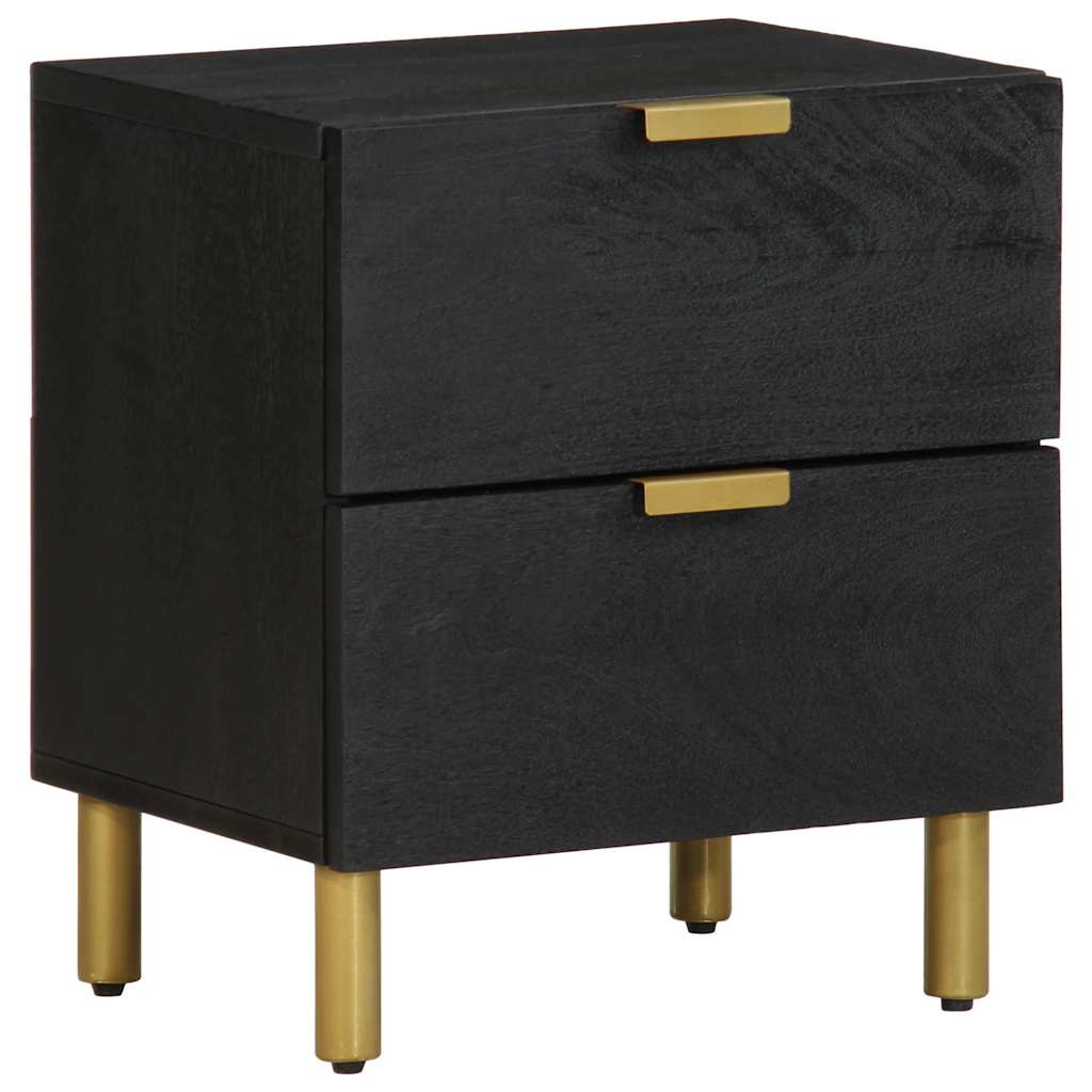 sengebord 40x33x46 cm massivt mangotræ sort billede