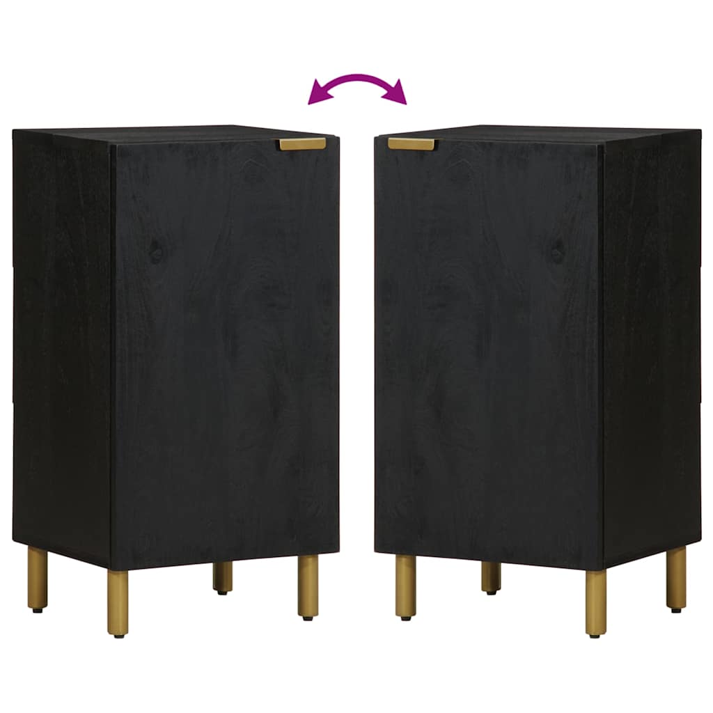 kommode 90x34x80 cm konstrueret træ sort