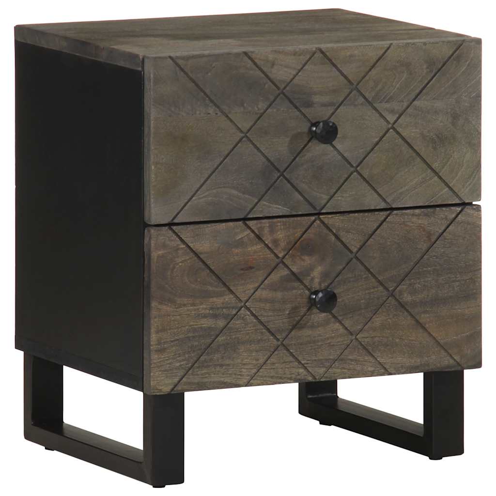 sengebord 40x33x46 cm massivt mangotræ sort billede