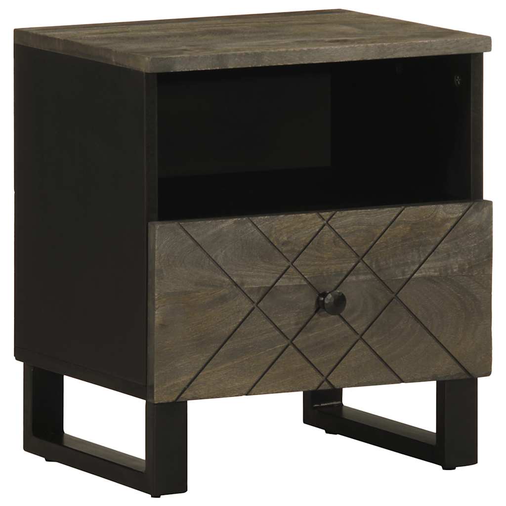 sengebord 40x33x46 cm massivt mangotræ sort billede