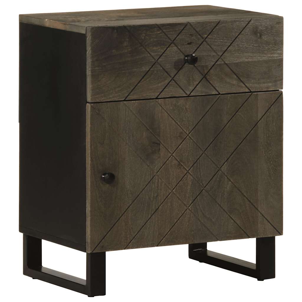 sengebord 50x33x60 cm massivt mangotræ sort billede