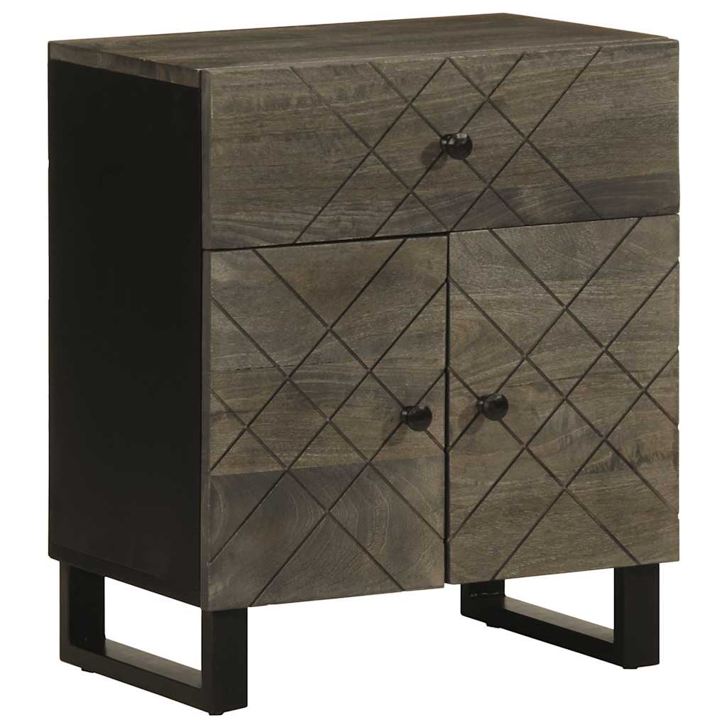 sengebord 50x33x60 cm massivt mangotræ sort billede