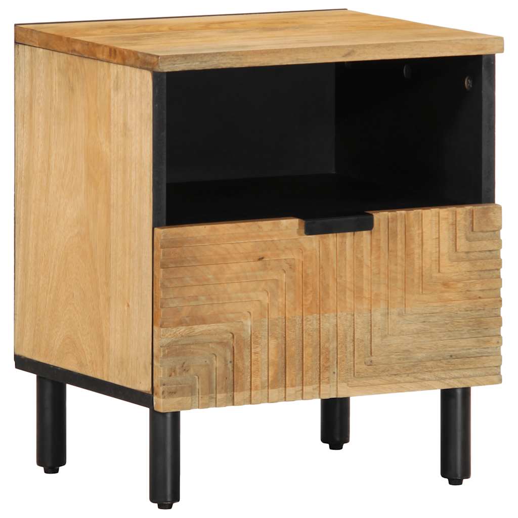 sengebord 40x33x46 cm massivt mangotræ brun billede