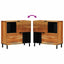 Sideboard med hylde Brun 80 x 33 x 75 cm Massivt mangotræ