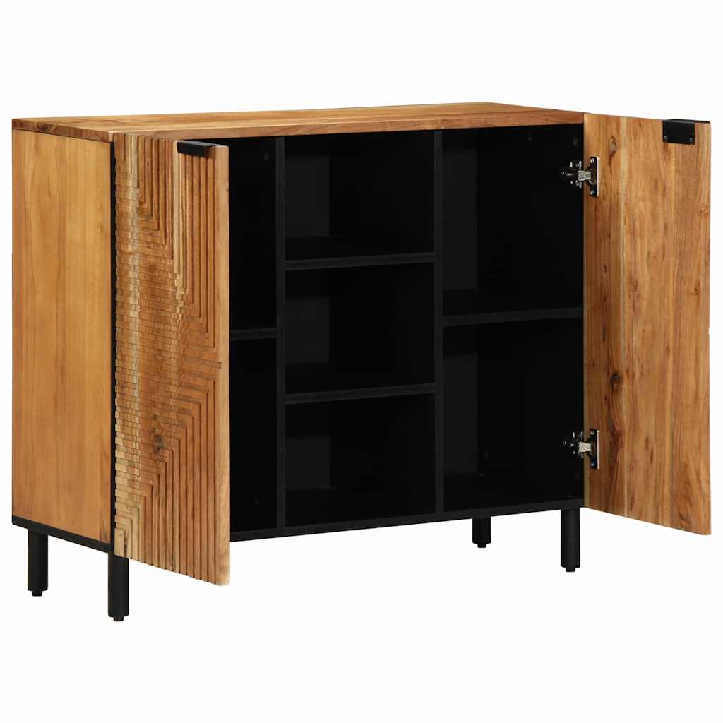 Sideboard med hylde Brun 90 x 33 x 75 cm Massivt mangotræ
