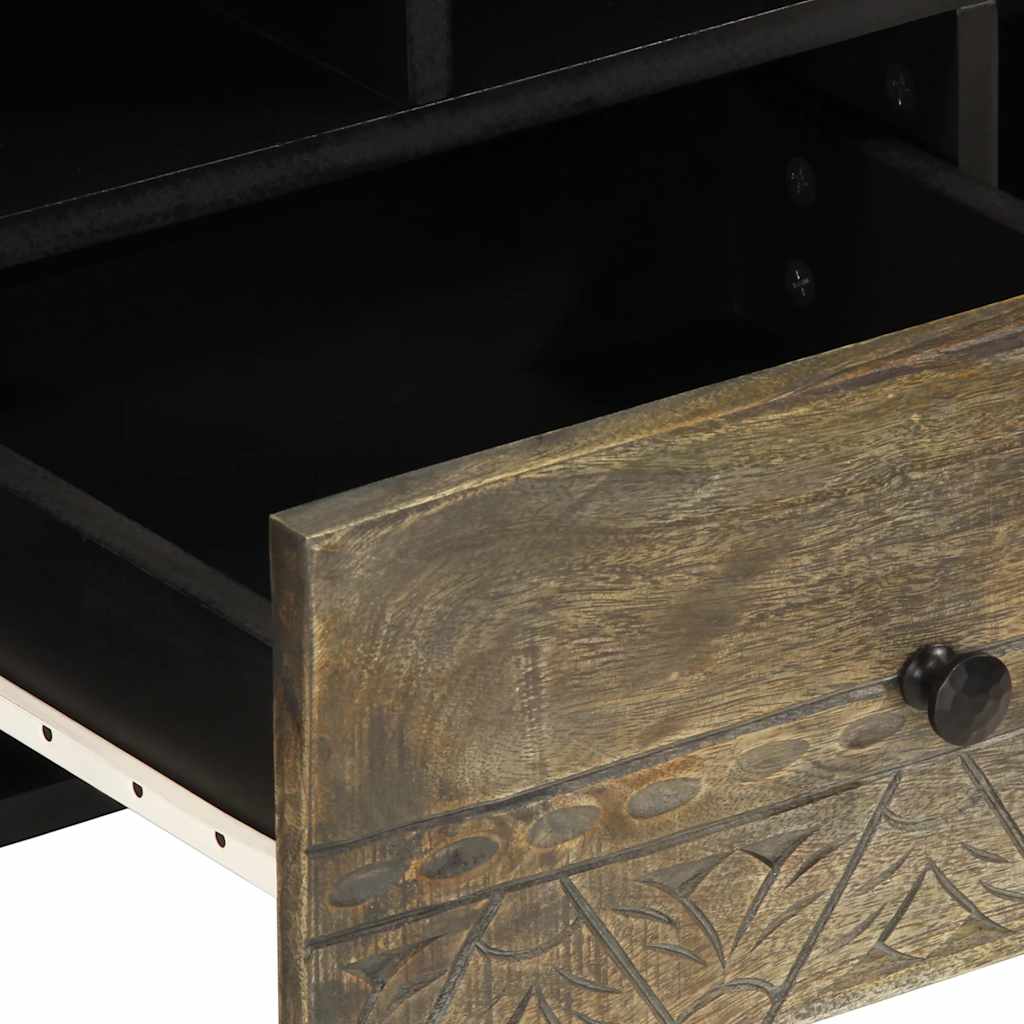 tv-bord 100x33x46 cm massivt mangotræ sort