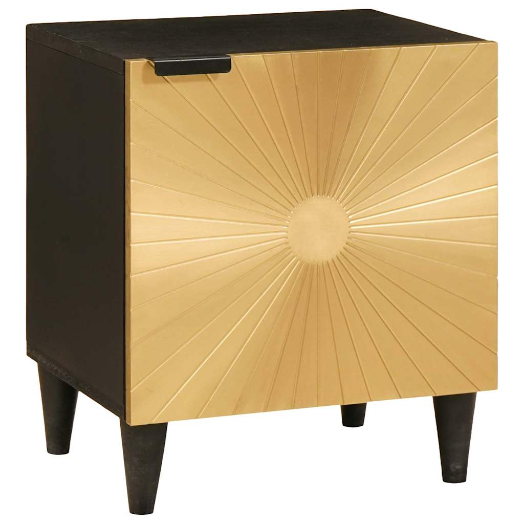 Natskab Sort og Guld 40 x 33 x 46 cm Konstrueret træ billede