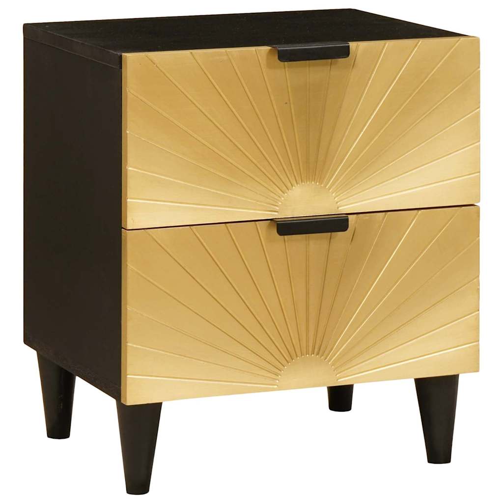 Natskab Sort og Guld 40 x 33 x 46 cm Konstrueret træ billede