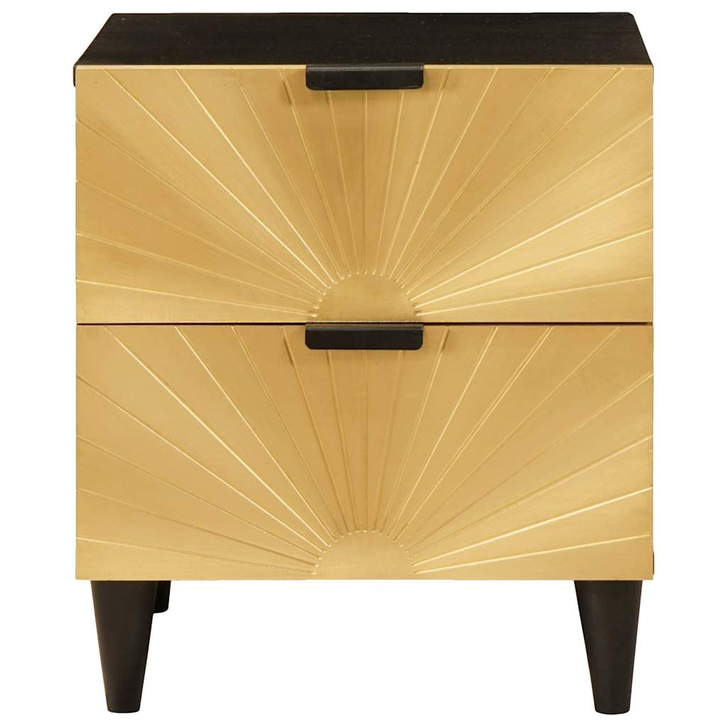 Natskab 2 pcs Sort og Guld 40 x 33 x 46 cm Konstrueret træ