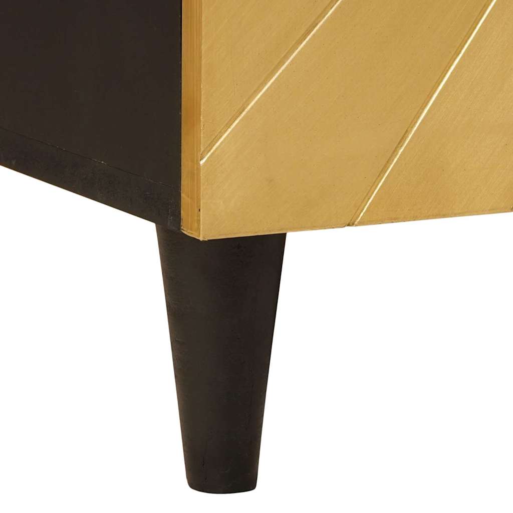 Sideboard Sort og Guld 60 x 33 x 75 cm Massivt mangotræ