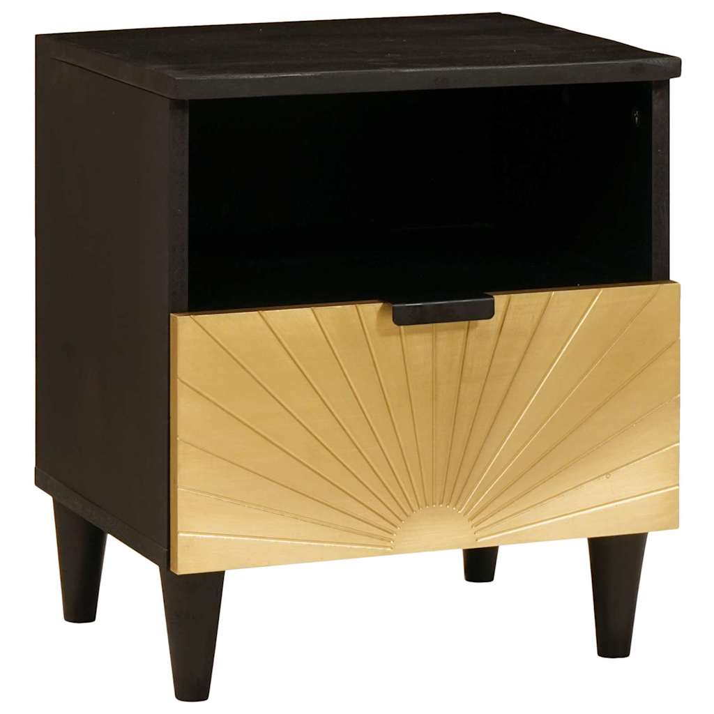 Natskab Sort og Guld 40 x 33 x 46 cm Konstrueret træ billede