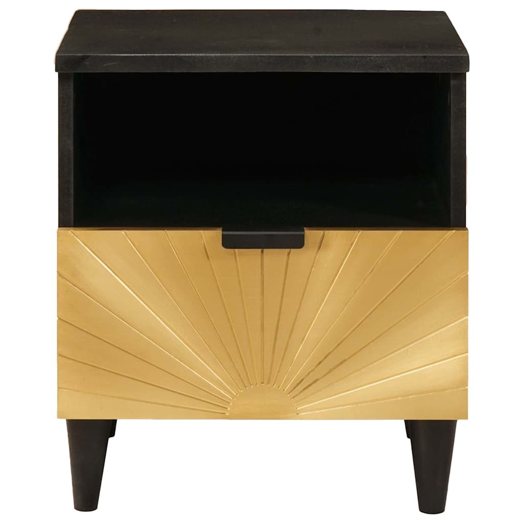 Natskab 2 pcs Sort og Guld 40 x 33 x 46 cm Konstrueret træ