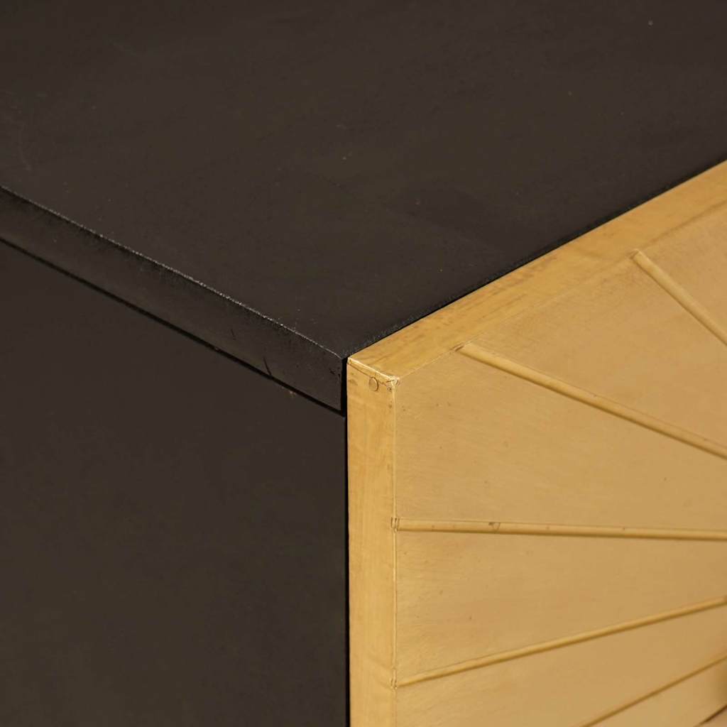 Sengebord Sort og Guld 50 x 33 x 60 cm Konstrueret træ