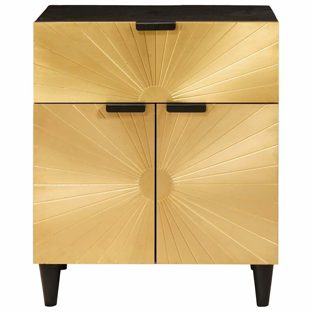 Sengebord Sort og Guld 50 x 33 x 60 cm Konstrueret træ