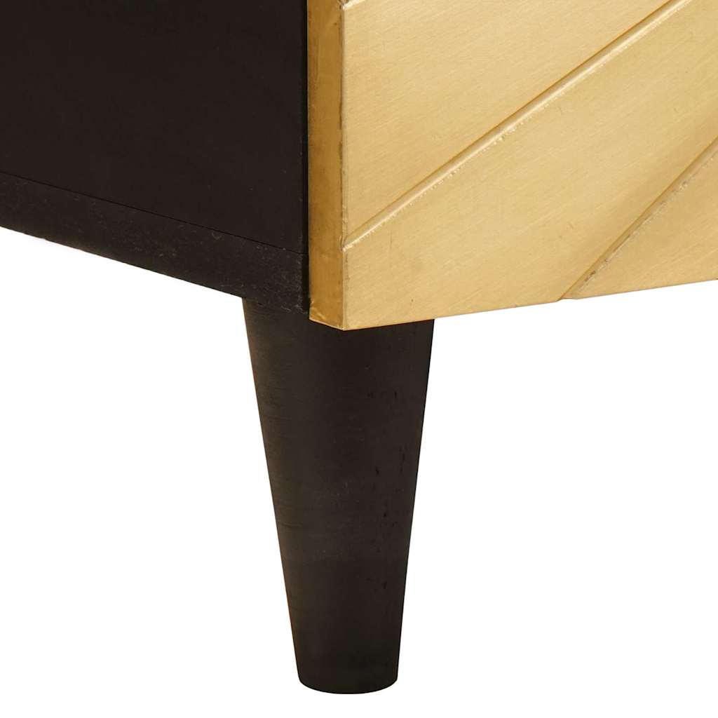TV-skab med hylde Sort og Guld 105 x 33 x 46 cm Konstrueret træ