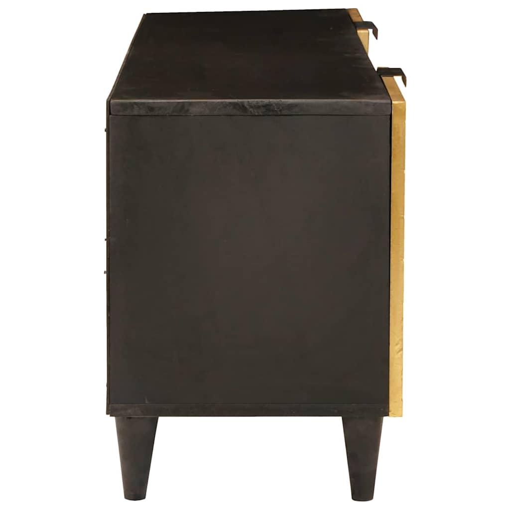 TV-skab med hylde Sort og Guld 105 x 33 x 46 cm Konstrueret træ