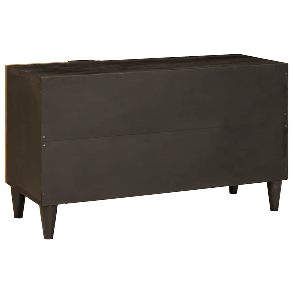 TV-skab med hylde Sort og Guld 80 x 33 x 46 cm Konstrueret træ