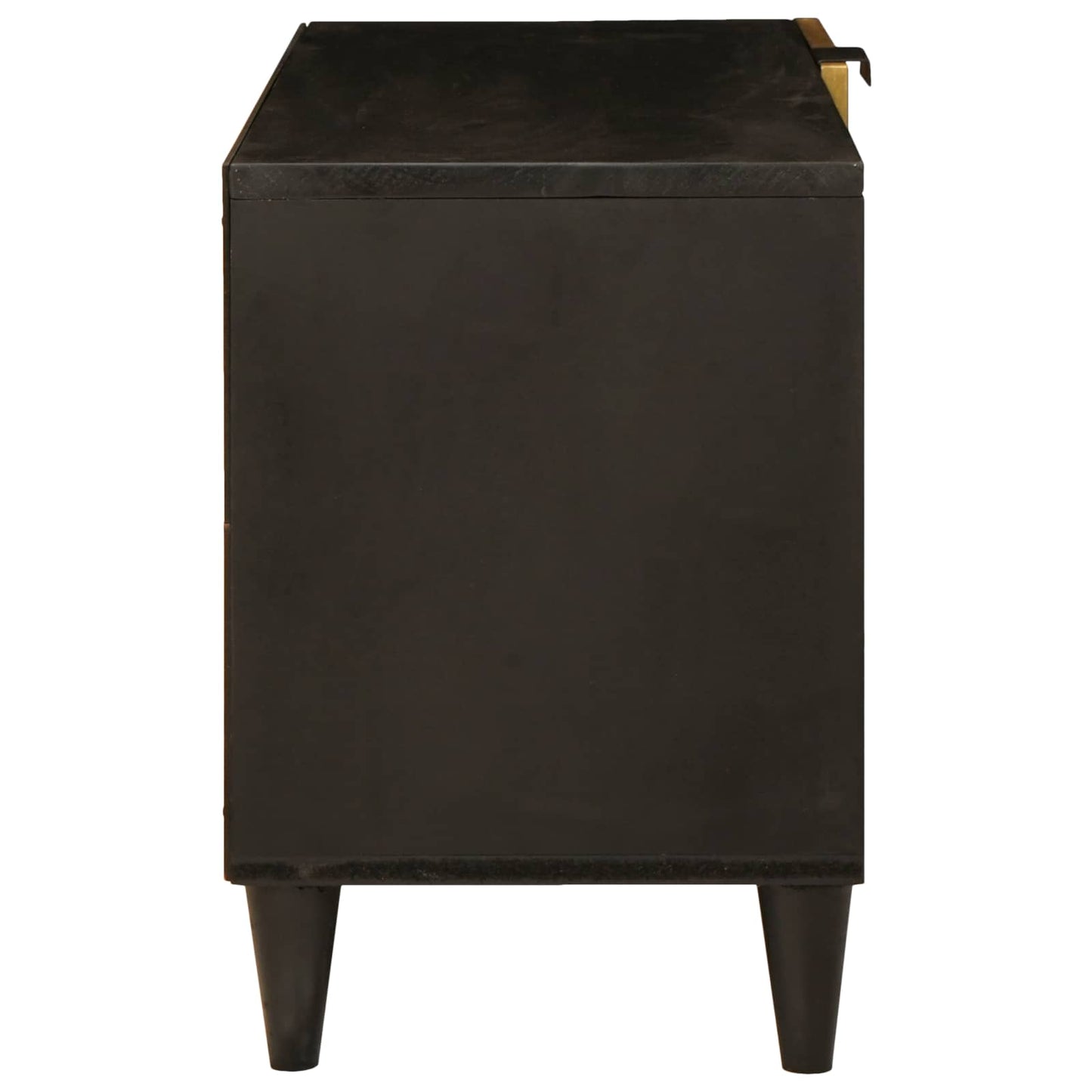 TV-skab med hylde Sort og Guld 80 x 33 x 46 cm Konstrueret træ