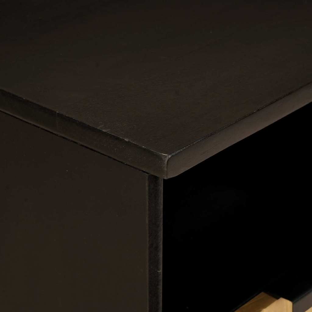TV-skab med hylde Sort og Guld 100 x 33 x 46 cm Konstrueret træ