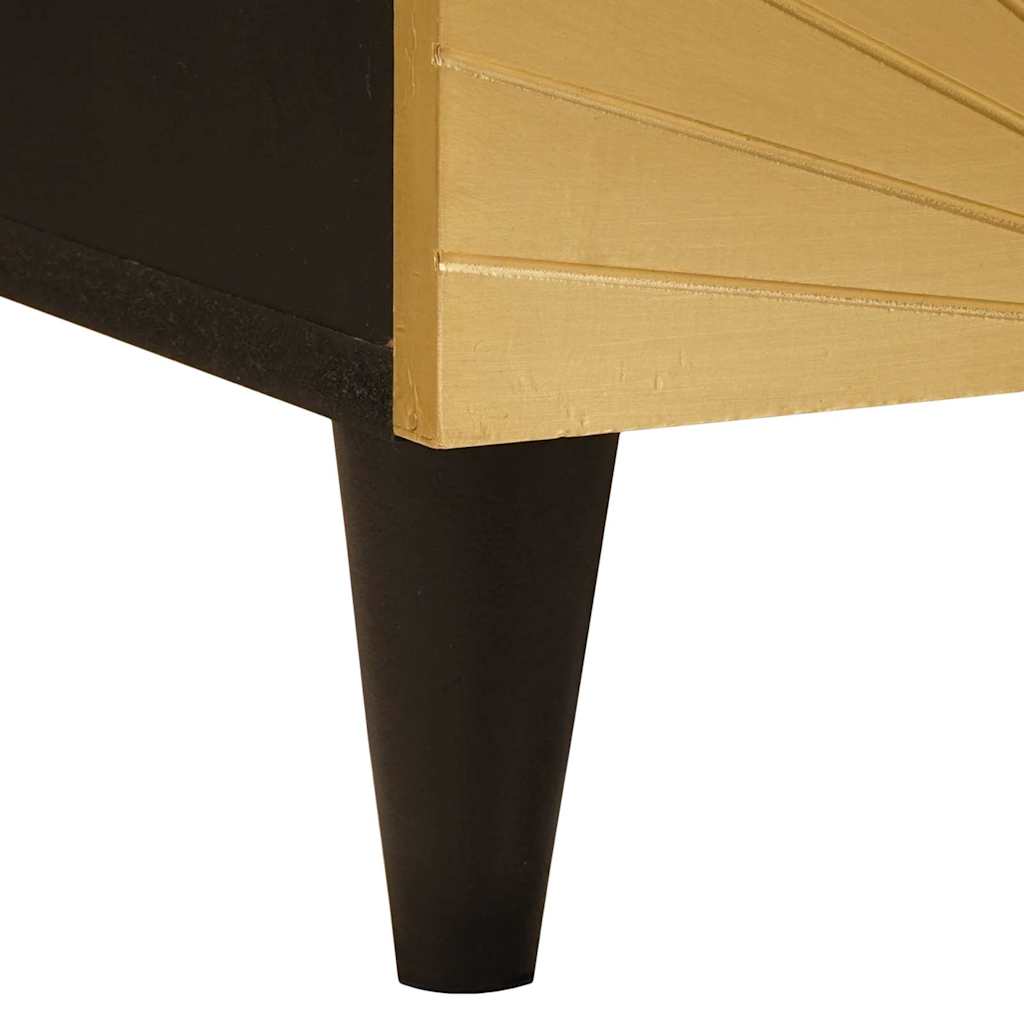 TV-skab med hylde Sort og Guld 100 x 33 x 46 cm Konstrueret træ
