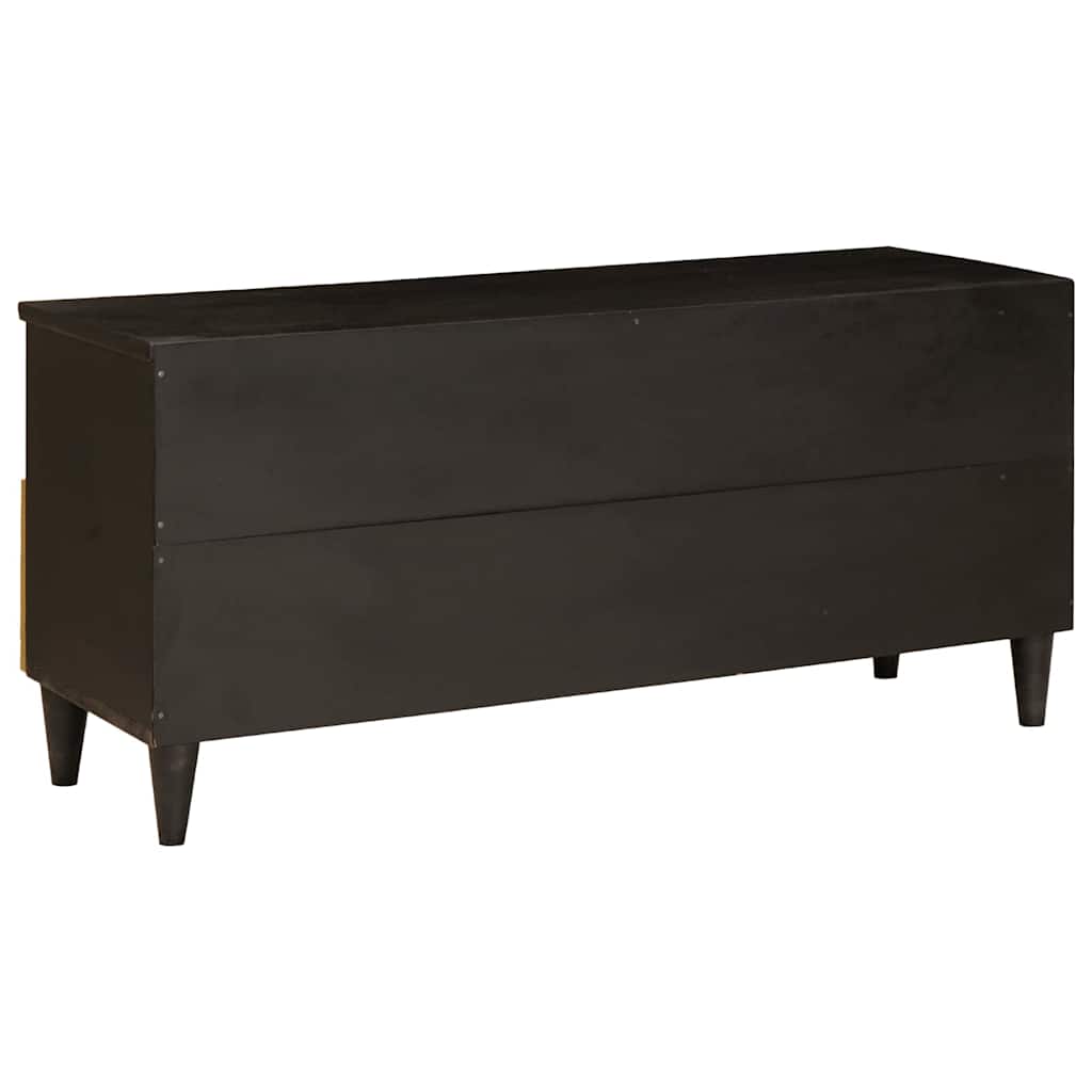 TV-skab med hylde Sort og Guld 100 x 33 x 46 cm Konstrueret træ
