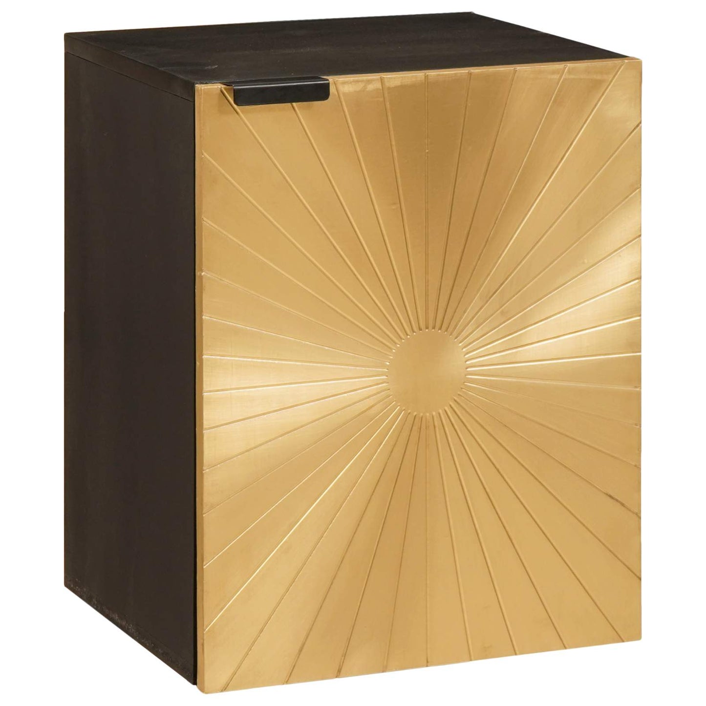 Badeværelsesskab Sort og Guld 38 x 33 x 48 cm Massivt mangotræ