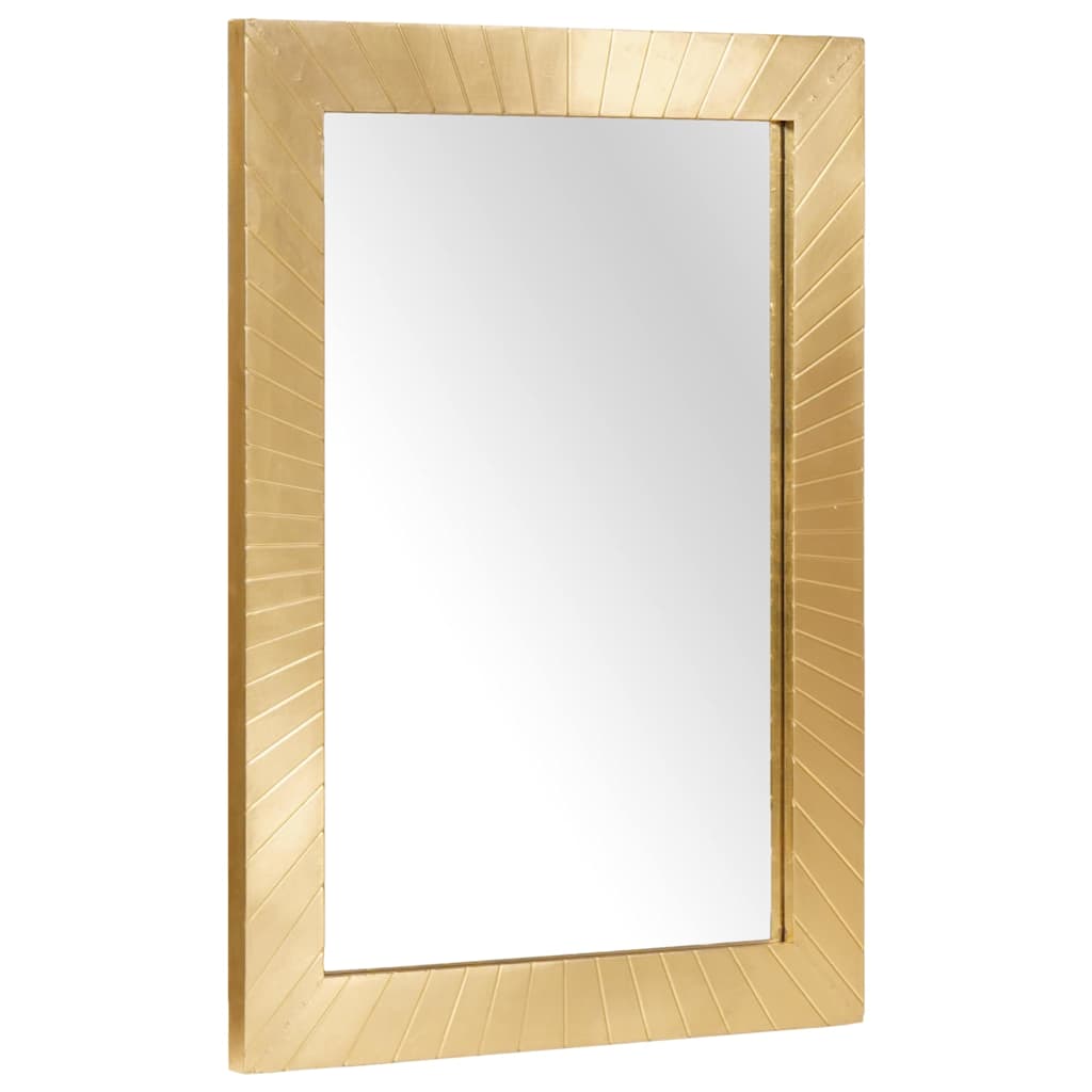Badeværelsesspejl Guld 50 x 2,5 x 70 cm Glass og fast mango træ